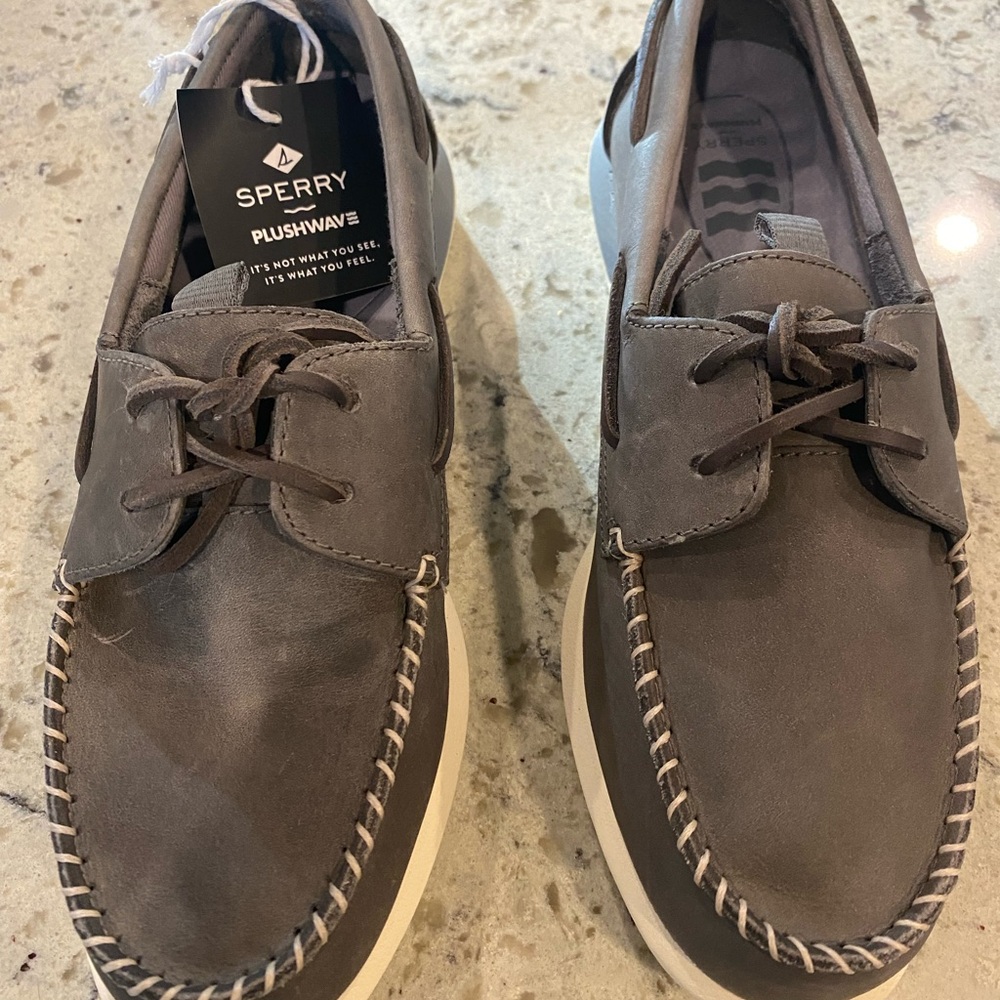 Sperry Women's Gray Leather Loafers Size 7.5 BNWT
